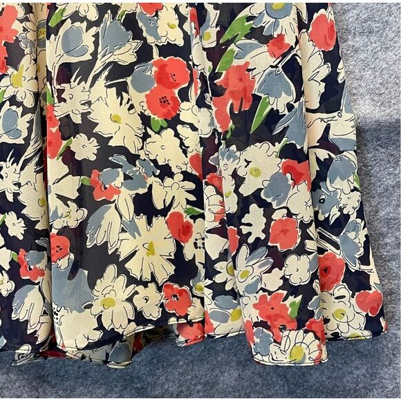 NWT AMERICAN LIVING Dress Size 10 Multicolor Navy Floral Midi Cap Sleeves Garden - Picture 11 of 13